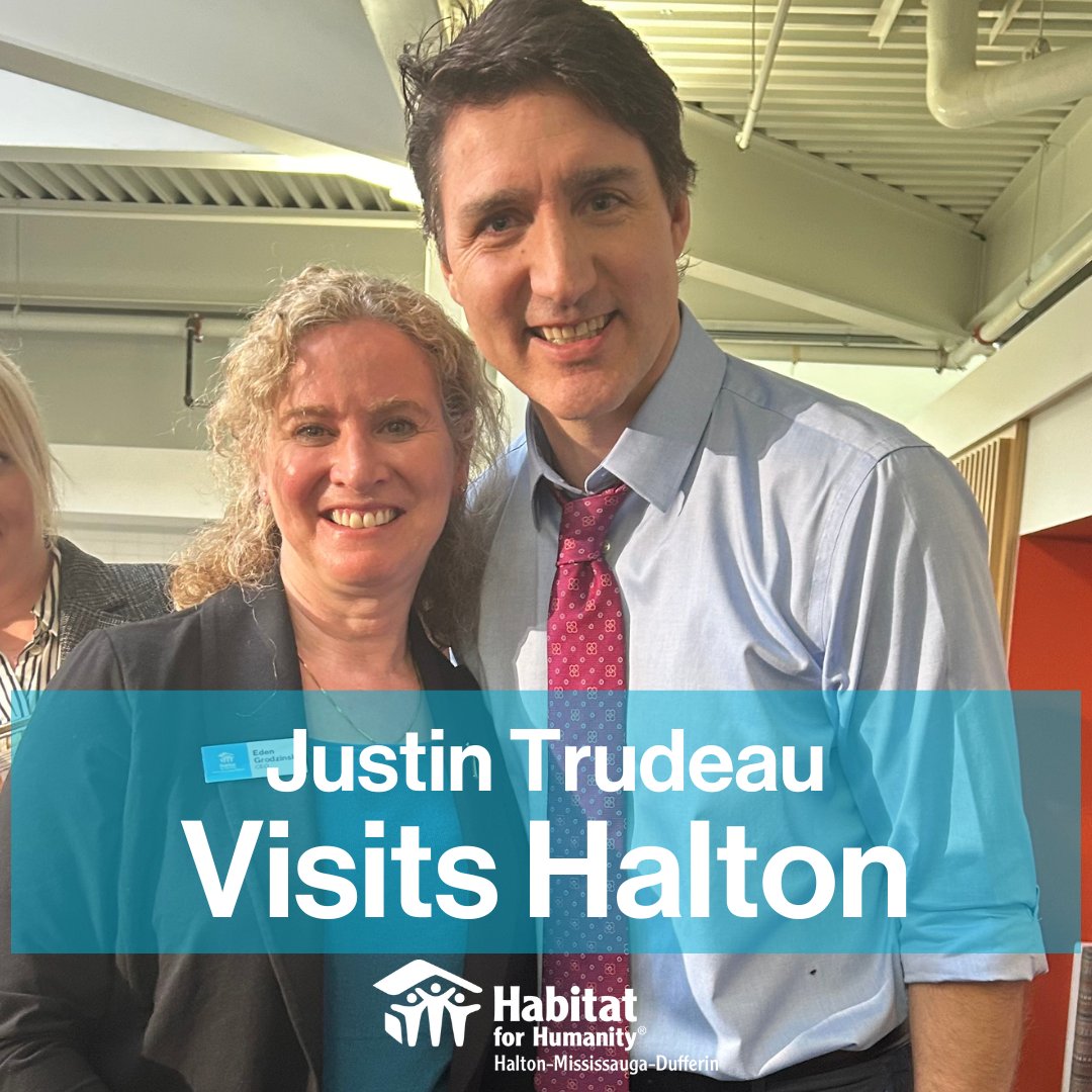 Today, CEO Eden Grodzinski was pleased to be invited by Liberal Party MP's in Halton to attend Prime Minister Trudeau's announcement in Oakville about the federal government's plans to utilize surplus land in the GTA for housing. #HabitatHMD #AffordableHousing #MovingForward
