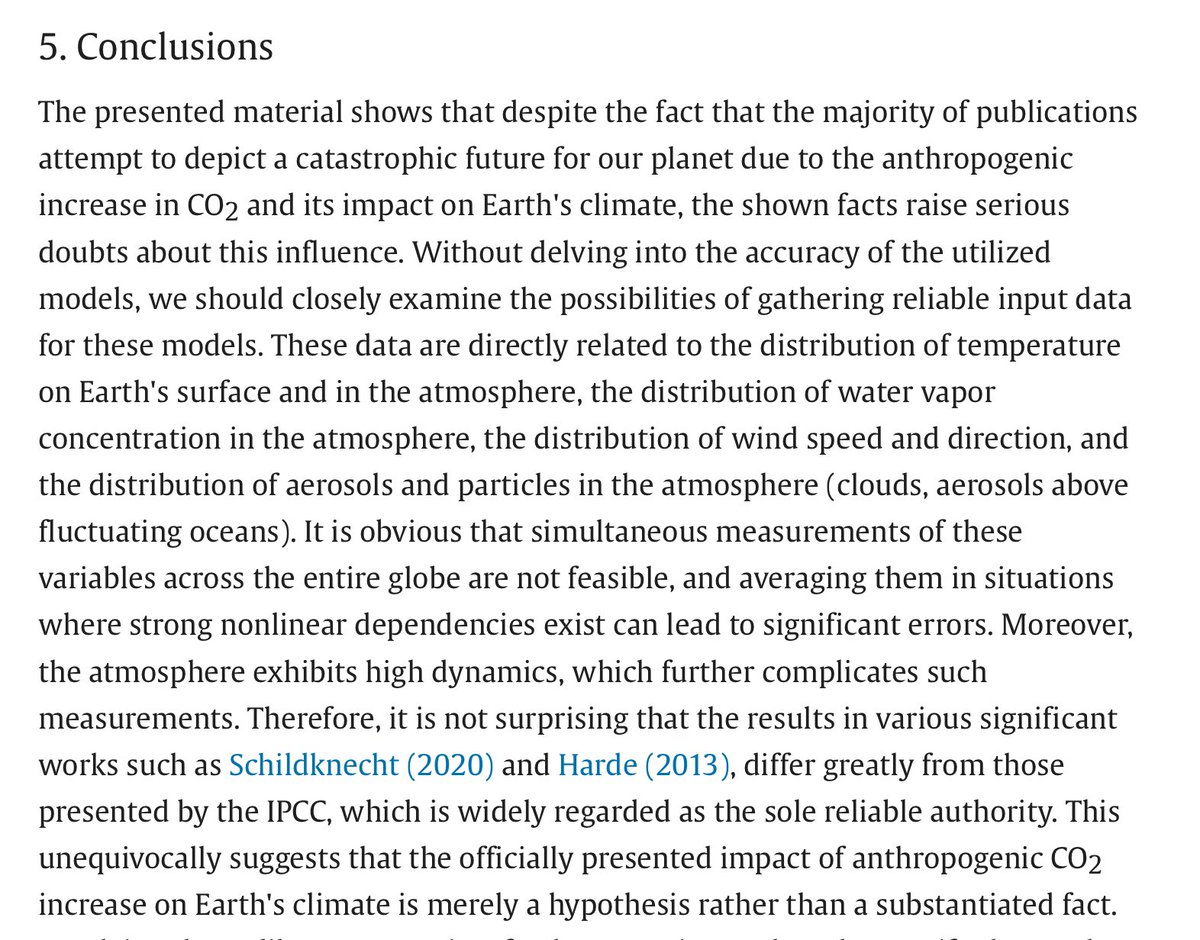 Finding: the impact of anthropogenic CO2 increase on Earth’s climate is merely a hypothesis rather than a substantial fact. sciencedirect.com/science/articl…