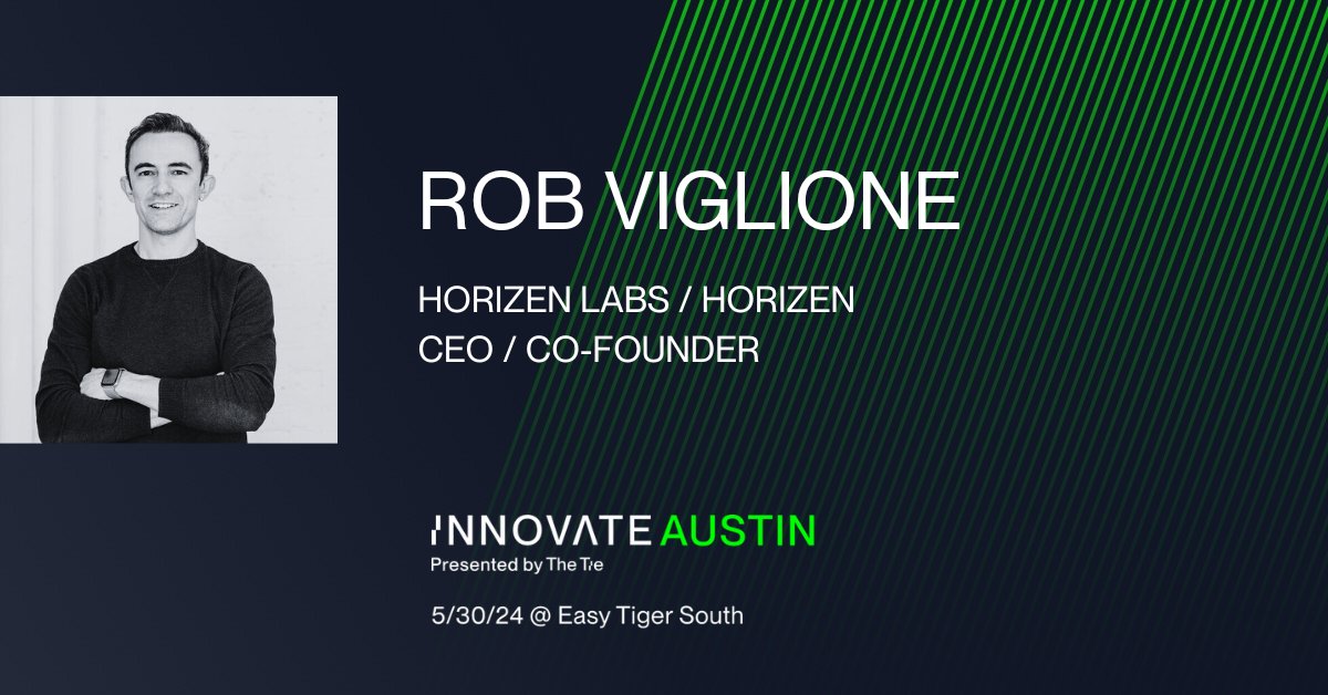 TheTieIO's tweet photo. We’re excited to have Rob Viglione (@robviglione), CEO of Horizen Labs (@HorizenLabs) &amp; Co-Founder of Horizen (@horizenglobal), speak at InnovateAustin! https://t.co/WmgiLAJrPG