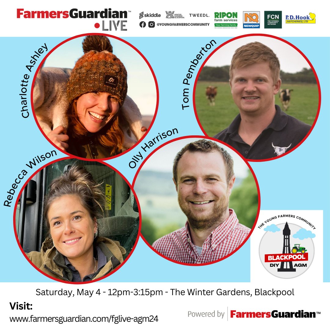 📣 CALLING YOUNG FARMERS 📣 The rise of the 'Agfluencer' - Charlotte Ashley, Tom Pemberton, Rebecca Wilson and Olly Harrison will be in Blackpool on May 4 for the FG Live seminar. Register here to get your ticket ⬇️ farmersguardian.com/fglive-agm24 @TPFarmLife @agricontract @laithafarm