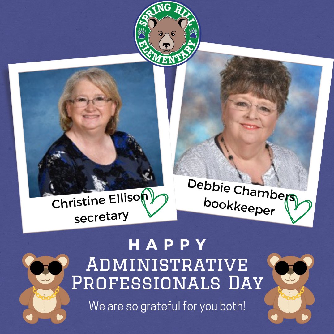 We LOVE LOVE LOVE these ladies! The care they provide for our staff and students knows no bounds. #BearNation would be lost without Ms. Ellison and Mrs. Chambers. Please give them some love in the comments! 💚🐻💙

#kcsregion5 #levelup #AdministrativeProfessionalsDay