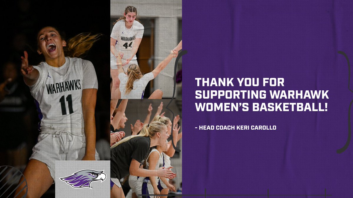 A big WARHAWK THANK YOU for everyone who donated to UW-Whitewater Women's Basketball yesterday during the 2024 Warhawks Give Day! Coach Carollo and the rest of Warhawk Women's Basketball thanks you for your support of Warhawk Athletics and our student-athletes!