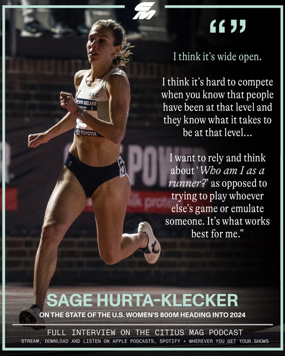One of the best events in U.S. track and field is the women’s 800 meters. 🍿 

And one of the runners to watch each time is <a href="/Sagehurta/">Sage</a> - because each time out, she’s going to put herself in the mix and take big swings. She’s done it each of the last three years and has made the