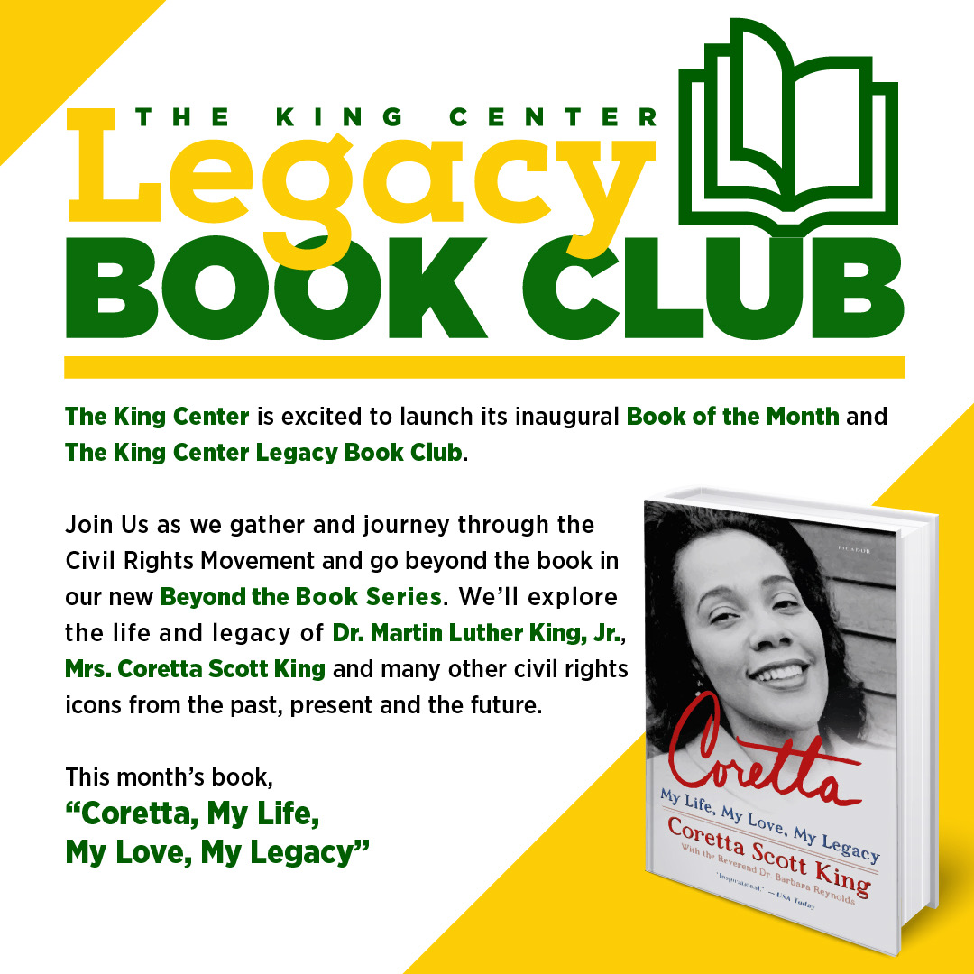 Join The King Center’s Legacy Book Club! Dive into “Coretta, My Life, My Love, My Legacy” as we explore civil rights icons’ legacies together. Sign up at; outlook.pulse.ly/uwku1njfqe! Don’t miss out! #TheKingCenter #LegacyBookClubr #LegacyBookClub