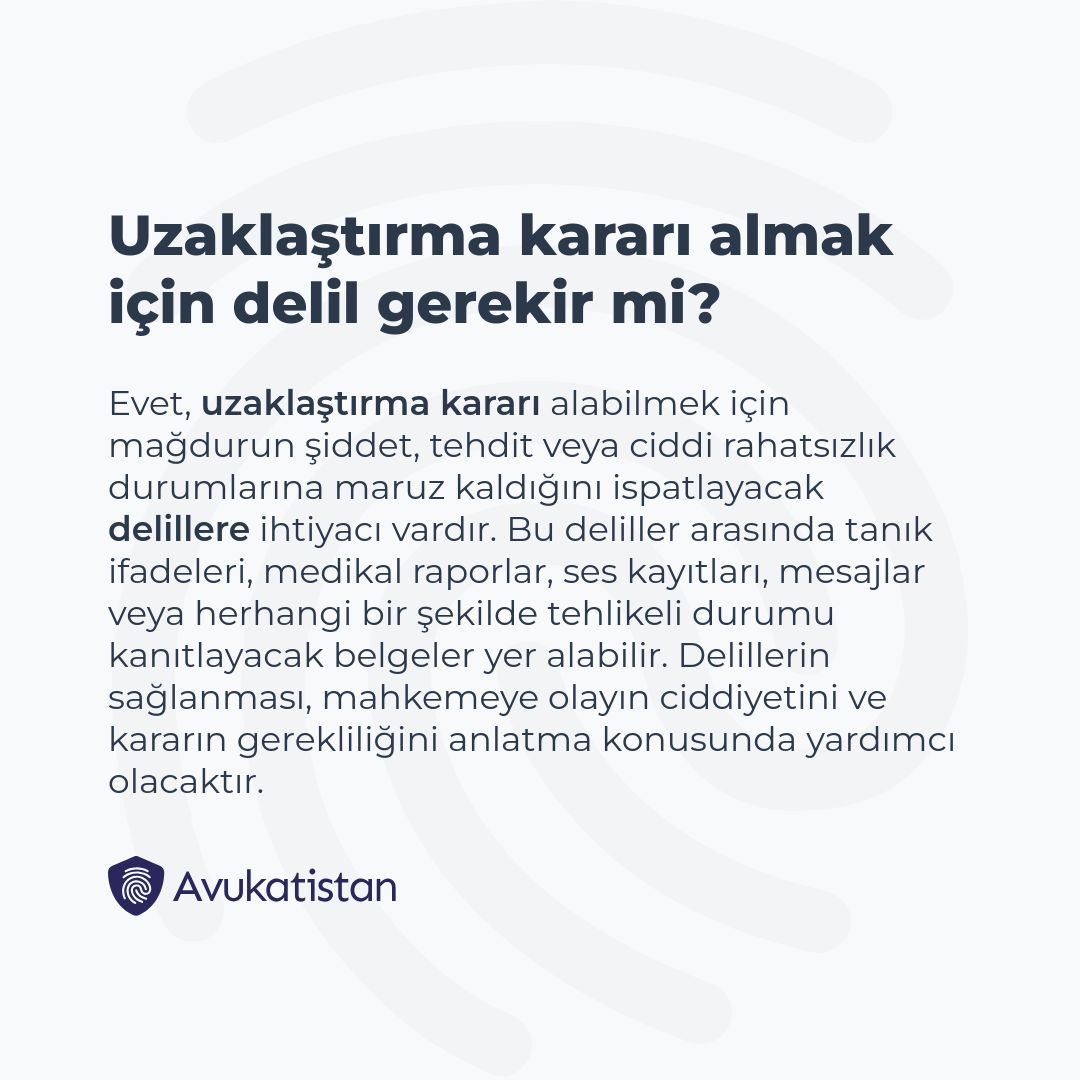 Uzaklaştırma kararı almak için delil gerekir mi?

#UzaklaştırmaKararı #Hukuk #AileİçiŞiddet #KorumaTedbiri #HukukiSüreç