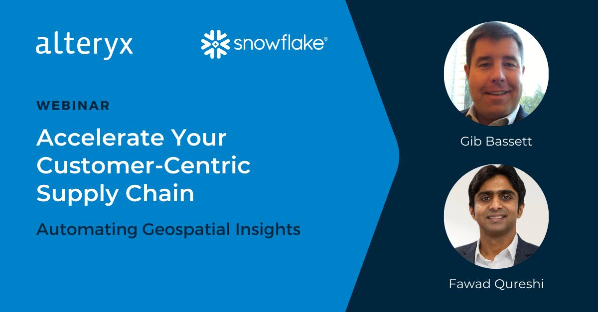 Watch on-demand to hear Alteryx and Snowflake experts discuss the magnitude of your #GeospatialData opportunity, including examples of how #LocationData improves decision making and responsiveness across your #SupplyChain.

🎥 Watch now: ow.ly/8CUS30sBR4s