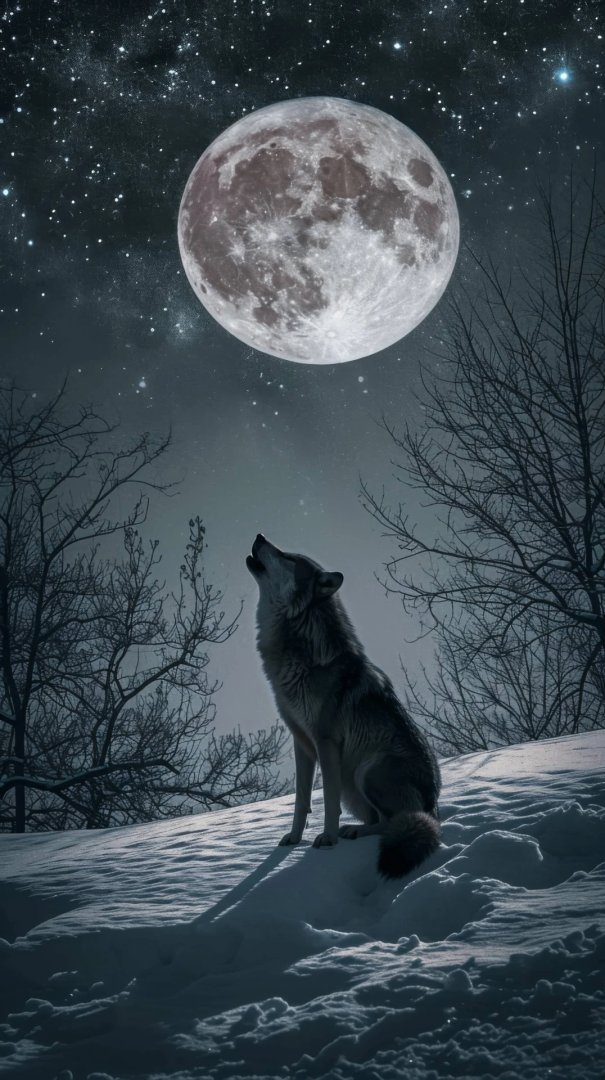 Check out this mesmerizing AI-generated art piece depicting a lone wolf howling at the full moon in a snowy forest setting. The monochromatic color palette and intricate details create a hauntingly beautiful atmosphere. 🌕🐺 #AIart #digitalillustration #wolfmoon