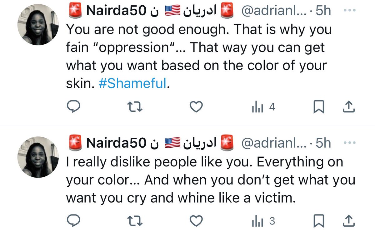dmac333's tweet photo. @jubilantsleep @colorfullstory And another scaredy-cat, basic bitch, white woman. Unlike you ma’am, I got where I am through talent and hard work. I don’t have to prove anything to you just like you don’t have to prove anything to me, but it seems like you have an obsession with Black people. https://t.co/YrAPcerx1v
