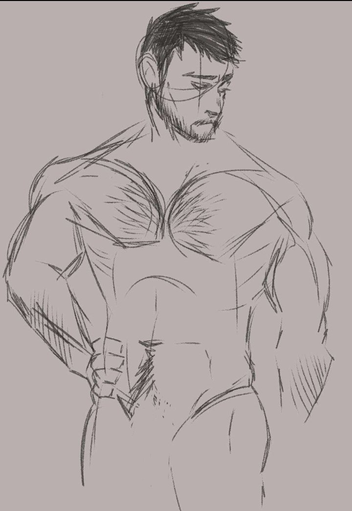 EggMonkeMan's tweet photo. @pinkstarfruiit Dide some very lazy anatomy practice with my character Will (left) and my friends OC Anastase (right) https://t.co/rM4tglH3Dv