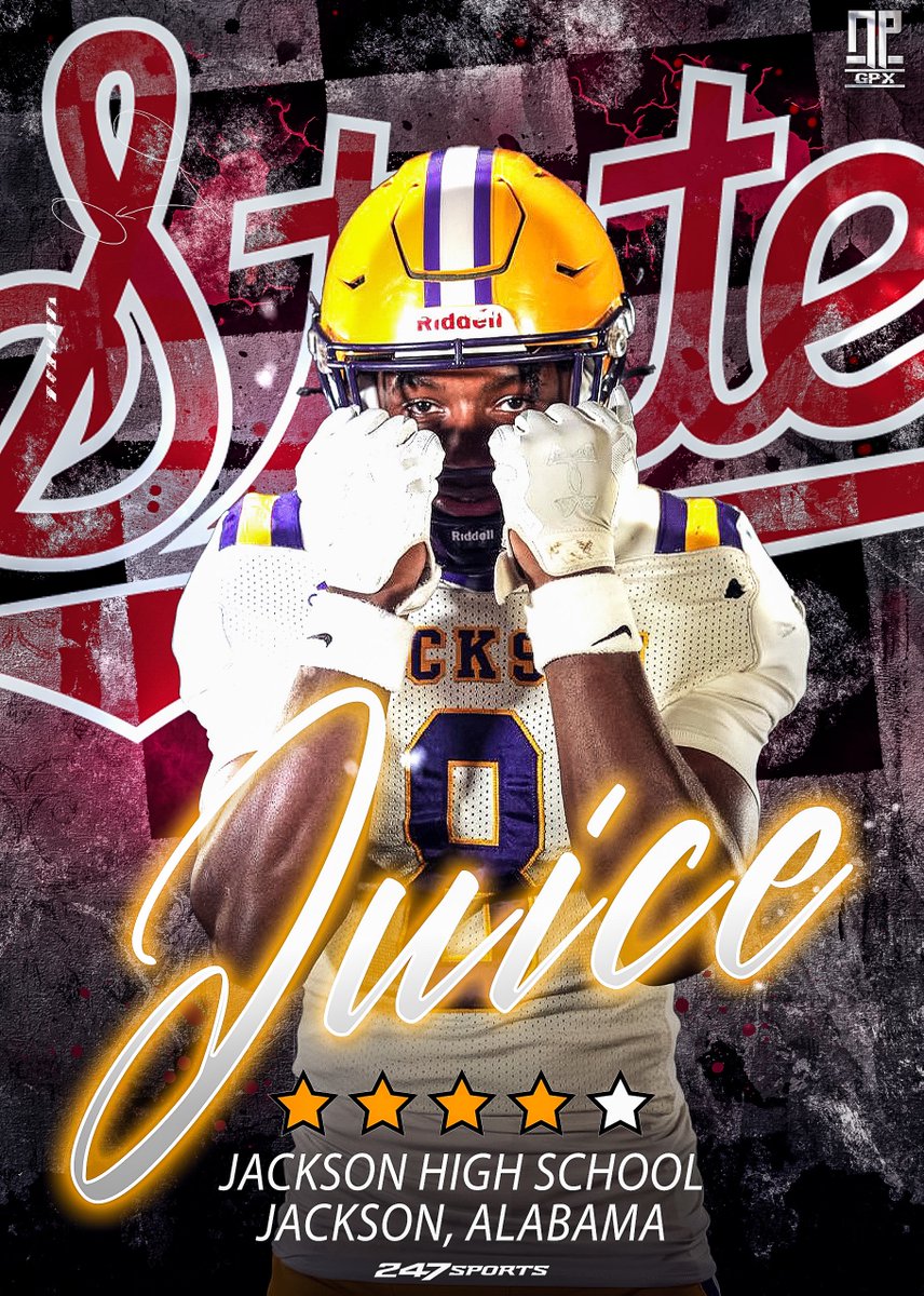 Congratulations to Jamarion “Juice” Gordon (@GordonJamarrion) for receiving an offer from #HailState Football! The class of 2026 4⭐️safety from Jackson High School in Jackson, Alabama is one of the top prospects in Alabama.