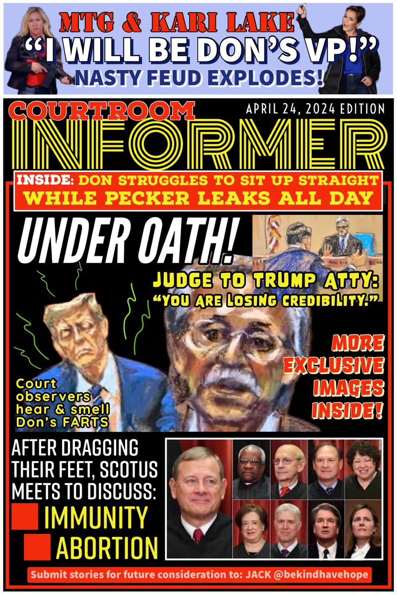 ‼️FIRST EDITION‼️

Fight FIRE with FIRE! 🔥 

#CourtroomInformer 
#VoteBlueDownBallot 
@MSNBC 
@LateNightSeth 
@colbertlateshow 
@JimmyKimmelLive 
@HouseDemocrats 
@SenateDems @RepJeffries 
@POTUS @VP 
#VoteBlue2024ProtectDemocracy