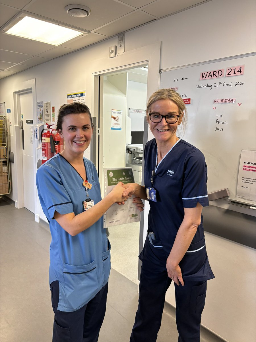 Congratulations to Stephanie in 214 on her Daisy award nomination. She was delighted to have been nominated. @NHSGrampian @SpecialistCare2 @DAISY4Nurses