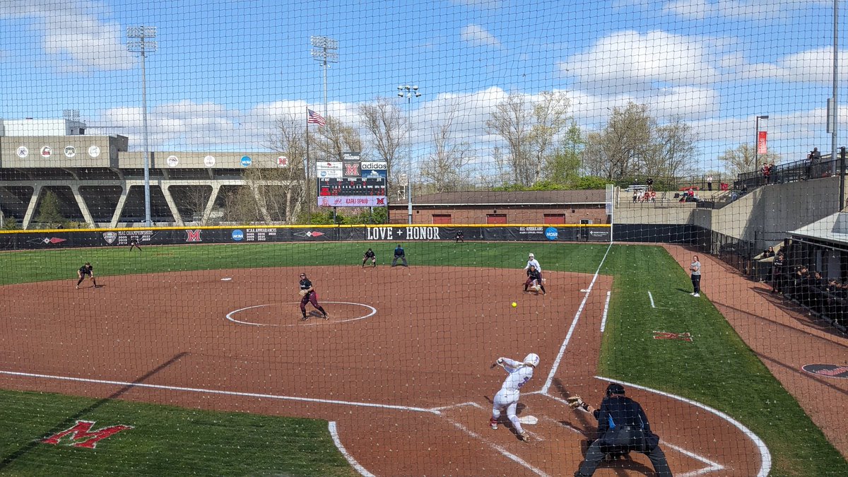 What a great oppo HR for Spaid! 💣🥎 Tied for second all time with 95! <a href="/MiamiOH_SB/">Miami Softball</a>