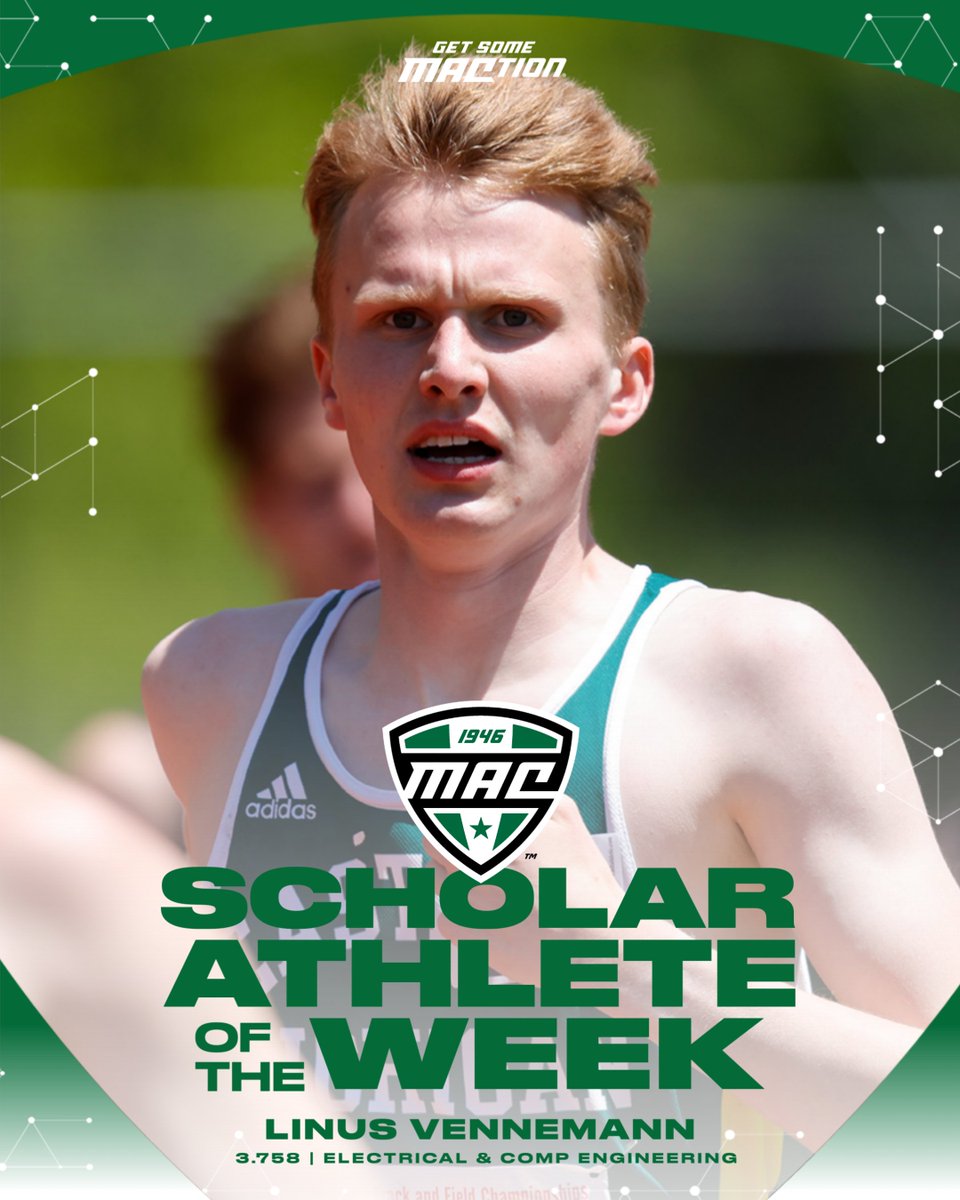 Linus Vennemann 3.758 GPA Electrical & Comp Engineering Eastern Michigan men’s track & field senior Linus Vennemann placed first in the 5,000m run out of 34 total competitors at the Wake Forest Invitational, hosted by Wake Forest University, April 19. Venneman’s time goes down…
