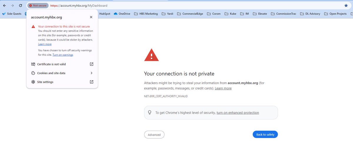 TurnerLevison's tweet photo. @Harvard your online course website SSL certificate has expired: https://t.co/Jbi4aEvcON