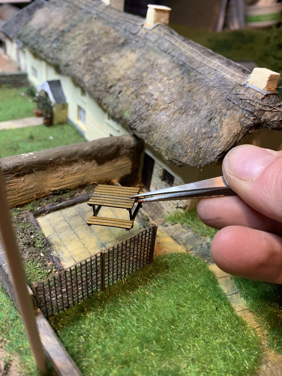 Tonight has been mostly about lasering tiny picnic tables….

#lasercutting