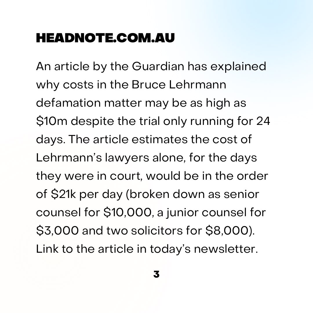 Read and sign up for our free daily email newsletter via the link in our bio. 

#auslaw #law #australianlawyer #legalnews