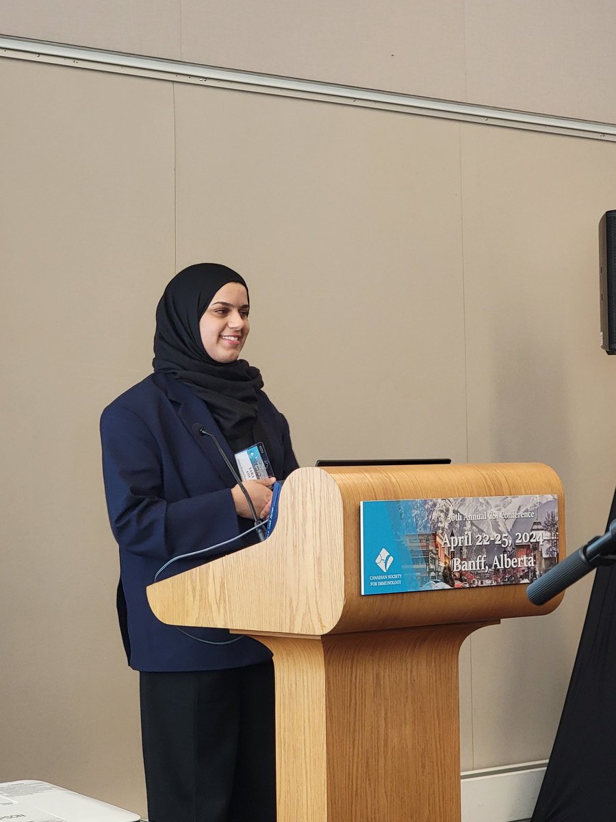 Our PhD student Sara Asif was selected to present her research about ILC2s in ovarian cancer in the Tumor Immunology Workshop at #CSI2024! Fantastic work Sara! 👏👏
<a href="/CdnImmunol/">Canadian Society for Immunology</a>