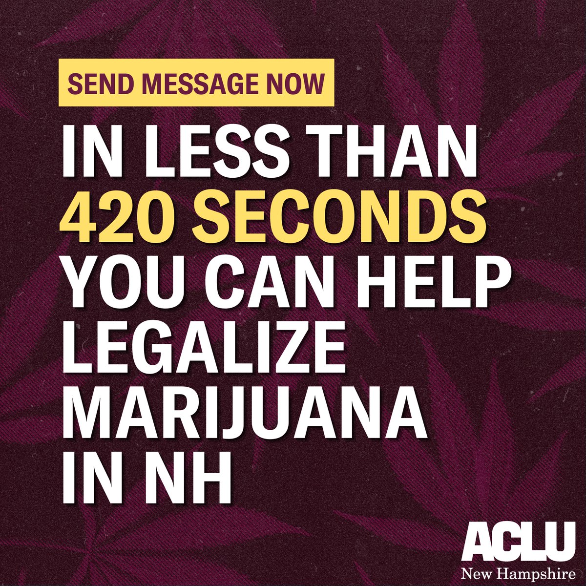 The war on drugs is bullshit. Tap the link below to contact your state senator if you agree. action.aclu.org/send-message/n…