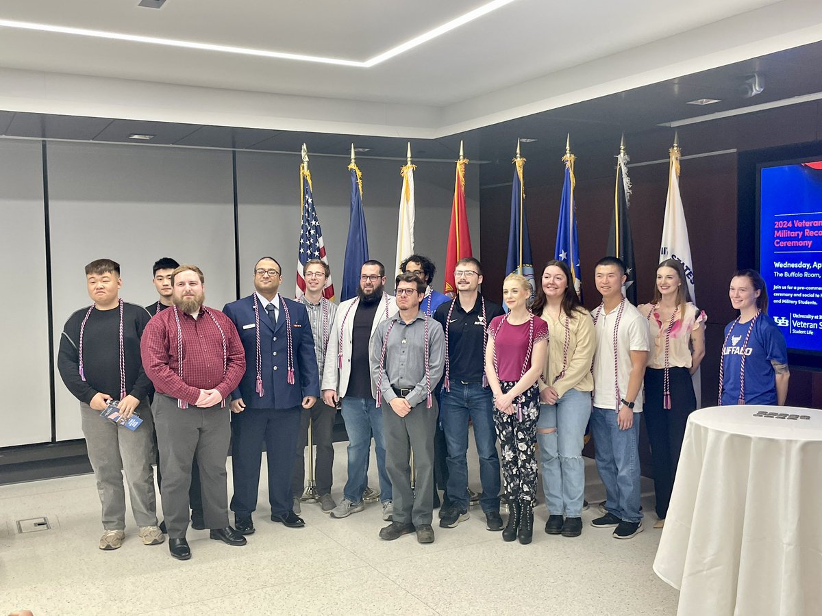 Today we’re recognizing the reservists, members of the National Guard, soon-to-be/newly commissioned officers, and veterans of the US armed forces who are graduating with the #UBClassOf2024! Congratulations and thank you for your service 🫡 #UBuffalo