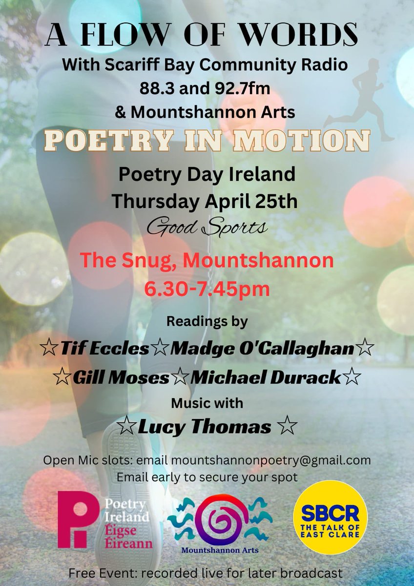 Looking forward to this event tomorrow evening for ⁦@MountshannonF⁩ as part of Poetry day Ireland