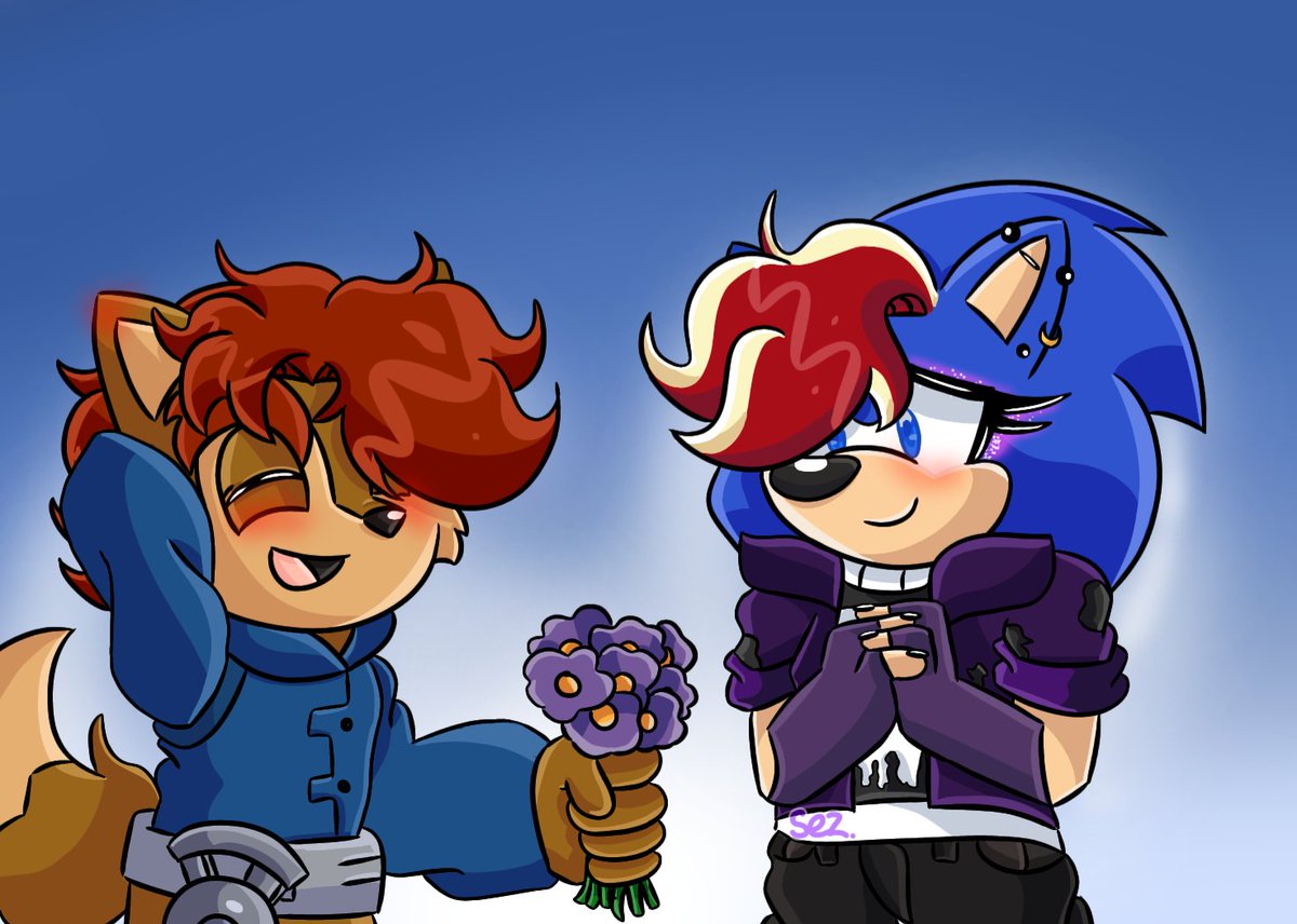 [Archie Sonic] Elias giving flowers to his favorite girl 🫶🫶

Just some Castlepunk OC X Canon tonight I really hope you guys like them together!! 

#sonic #SonicTheHedgehog #EliasAcorn #sonicoc