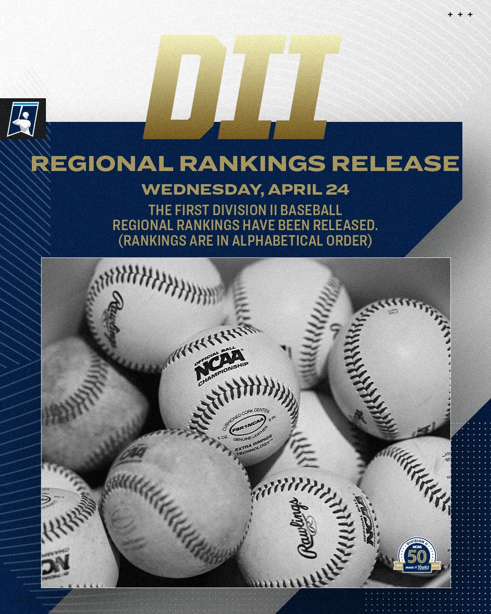 The first #D2BSB regional rankings are here!⚾🚨 #MakeItYours | on.ncaa.com/D2BSBrr