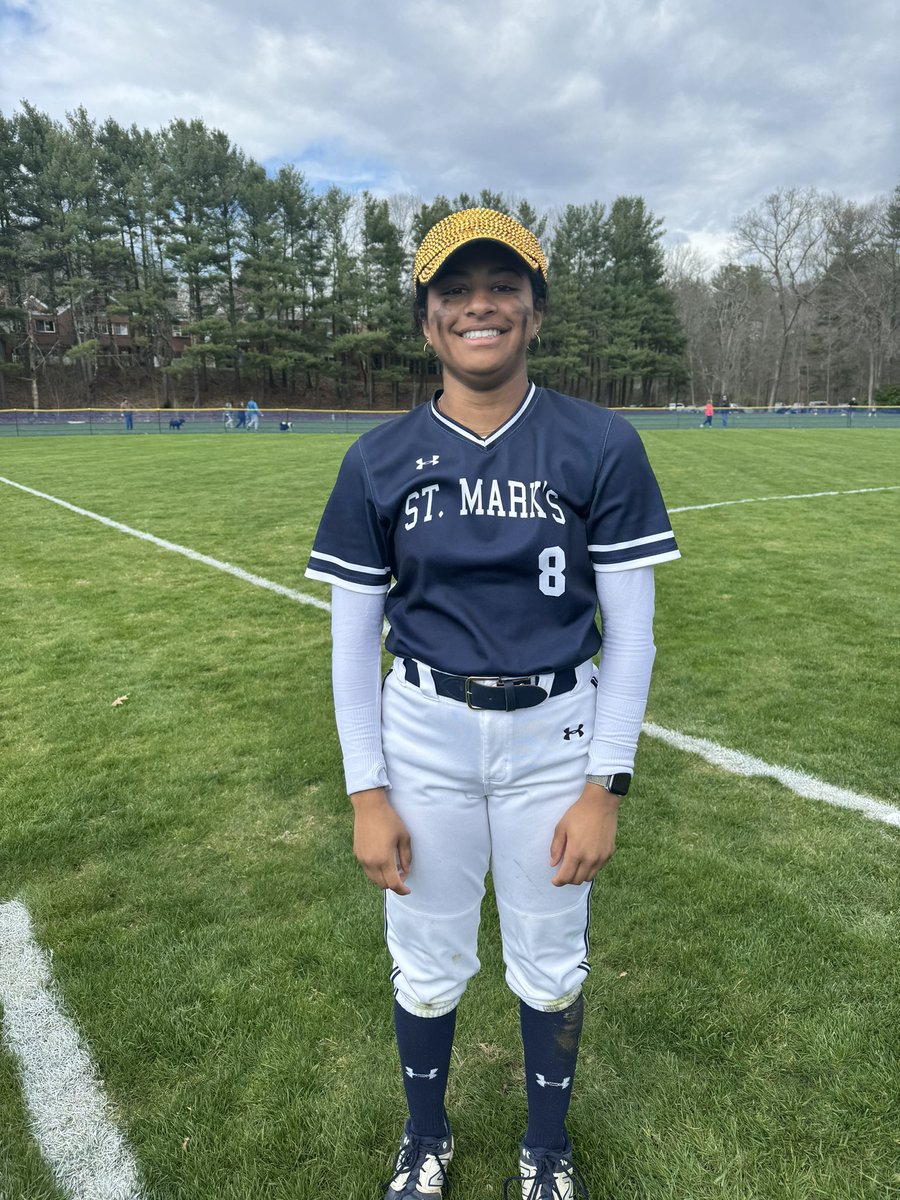StMarksSoftball's tweet photo. Mia Overbye ‘24, Jackie Wright ‘25, Annabel Zaterka ‘26, Sofia Tati ‘26, and Abby Stone ‘26 all had hits. Sofia Tati was named Player of the Game for her play at 2nd. She had 7 putouts on the day! https://t.co/LNgTqpMOeK
