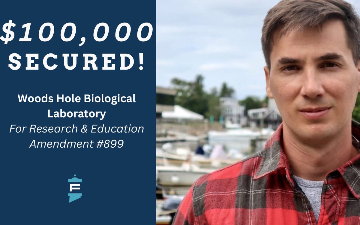 Just secured $100,000 in the state budget for @MBLScience!