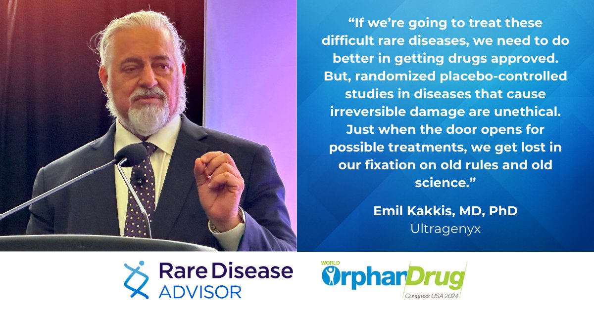 #WorldOrphanUSA: Emil Kakkis, MD, PhD, founder and CEO of @ultragenyx, discusses the use of #biomarkers to enable successful development of disease-modifying therapies for #RareDisease during a @OrphanConf session. #OrphanDrugUSA #RDAatWODC