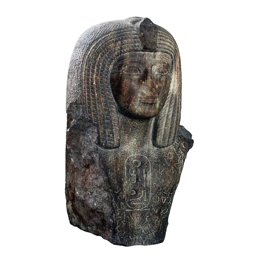 Bust of Pharoah Osorkon I (identified by the cartouche with his praenomen Sekhemkheperre) with the Phonecian inscription: “Statue which Eliba‘al, king of Byblos, son of Yeḥi[milk] made [for the Ba]‘alat of Byblos, his Lady. May the Ba‘alat [of Byblos]…