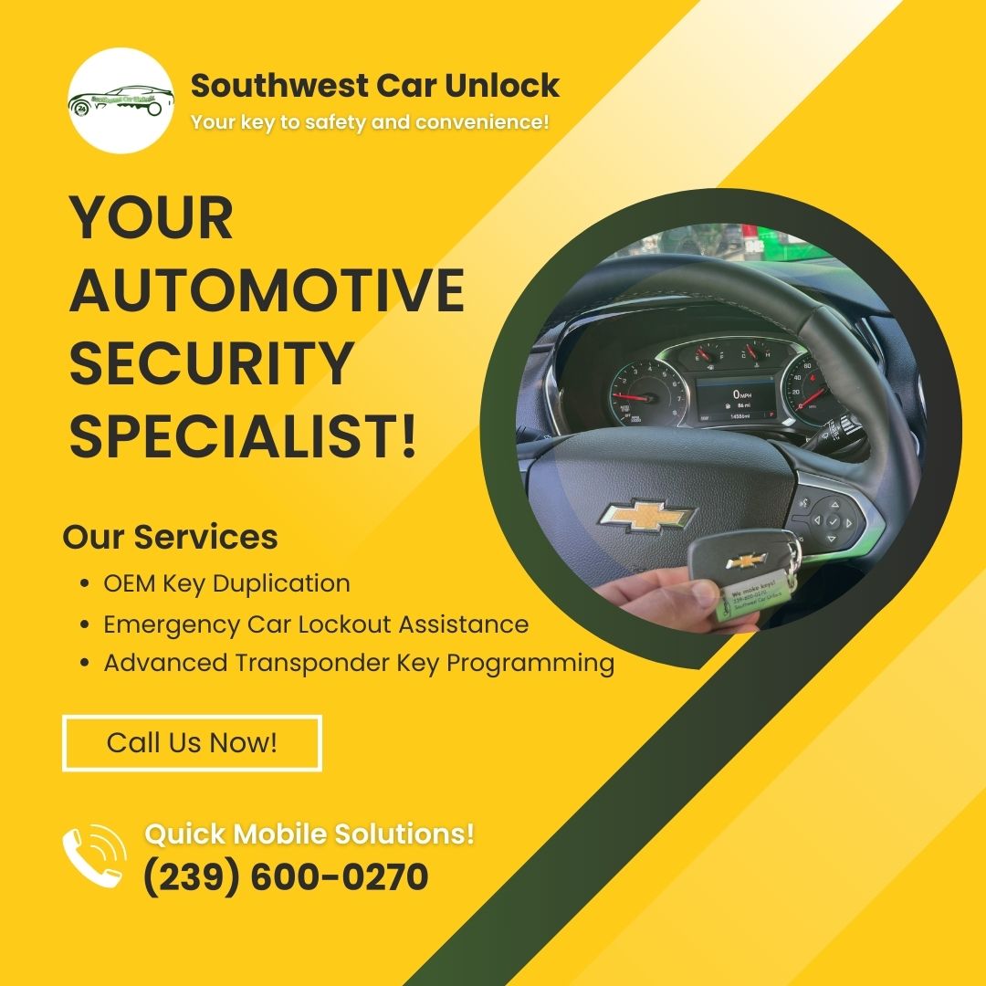 Locked out? Call (239) 600-0270! 🚗🔑 Southwest Car Unlock's green trucks are your key solution in Lehigh. Fast & friendly service guaranteed. #LocksmithLife #GreenKeyPro