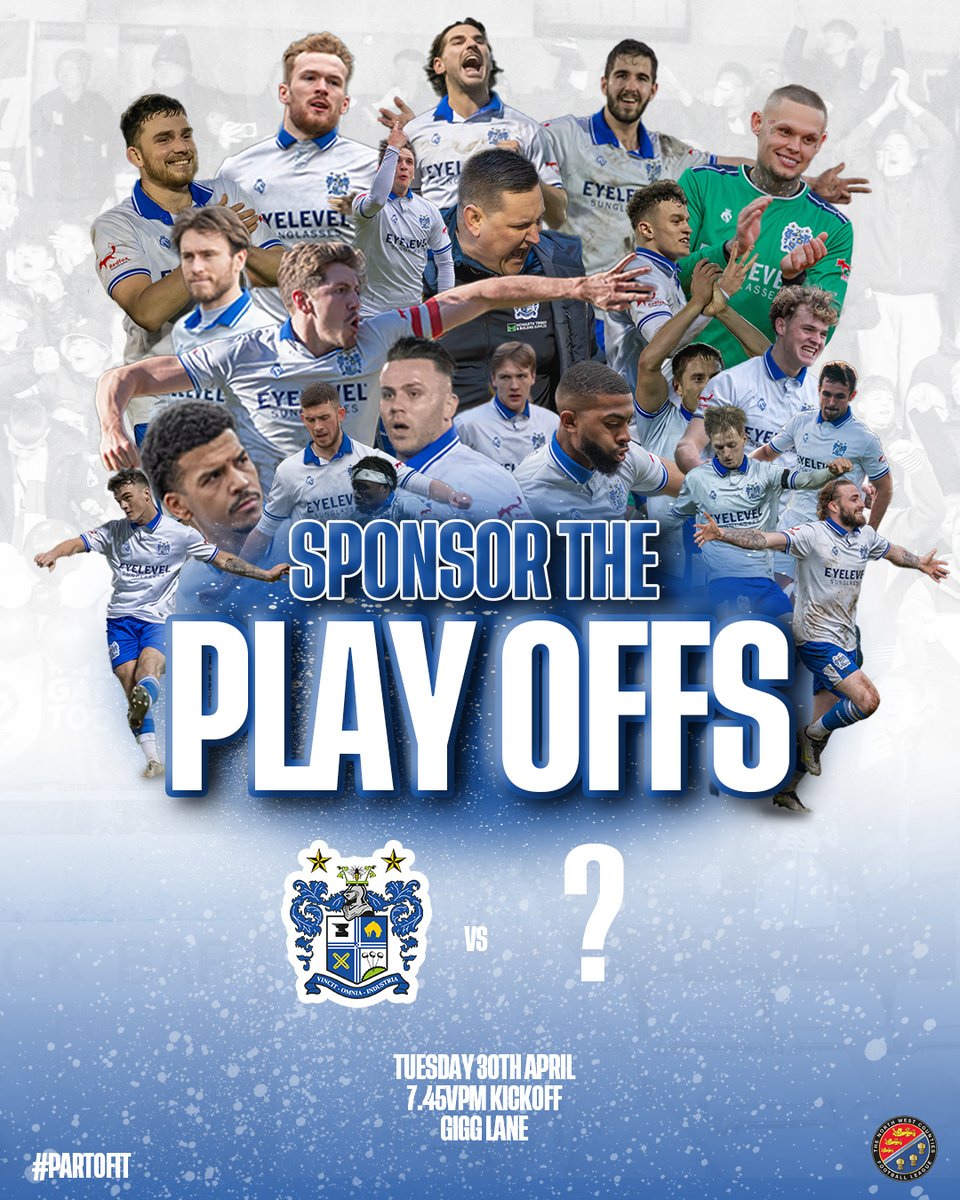 ⚪️🔵 We have the opportunities to be Match Day or Match Ball sponsors for our play off semi final this coming Tuesday! If you would like more information on packages and how you can be #PartOfIt send an email over to commercial@buryfc.co.uk #BuryFC