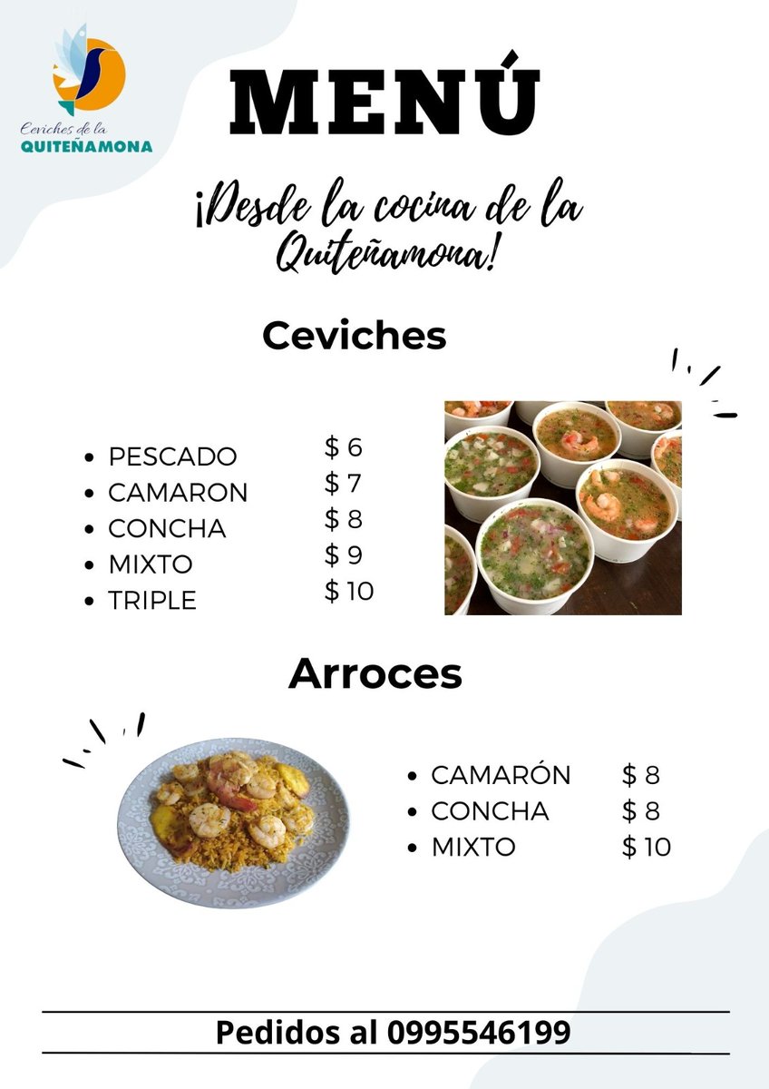 ¡Esto de buscar trabajo se está poniendo más duro… y las cuentas no esperan! Por eso, este sábado y domingo estaremos entregando a domicilio los deliciosos ceviches de la Quiteñamona. Programa tu pedido al 0995546199