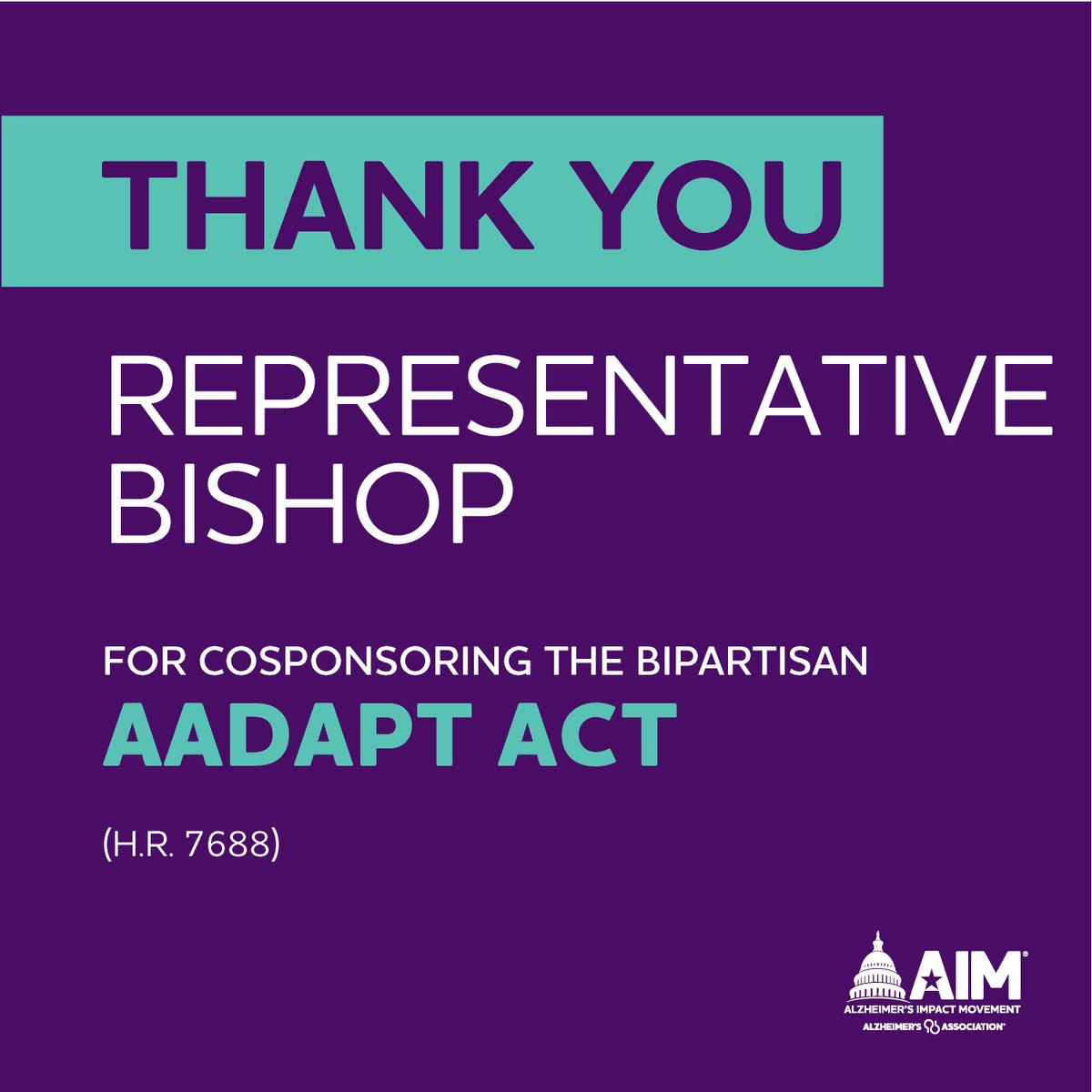 Thank you, @SanfordBishop, for improving dementia training and education for primary care providers by cosponsoring the #AADAPTAct.