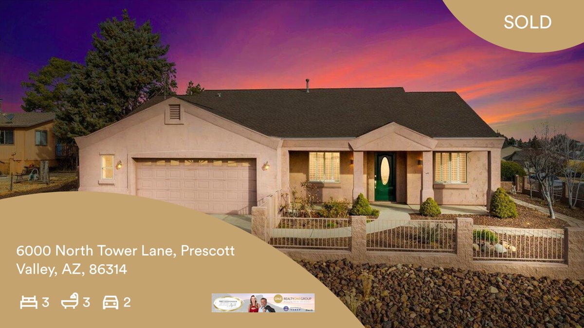 🛌 3 🛀 3 🚘 2
📍 6000 North Tower Lane, Prescott Valley, AZ, 86314

Our latest sale on RateMyAgent.
 SA682119000
rma.reviews/fG3eFsQf3bmz

...
#ratemyagent #realestate  #firstrespondersfirst #thecooks #justsold #TheCooks #PrescottRealtors #HusbandandWifeRealEstateTeam