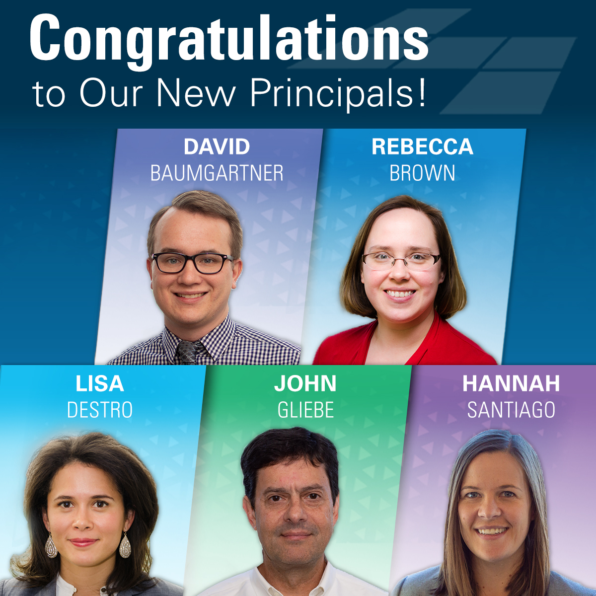 It's that time of year again! 🏆 We're pleased to announce our new Principals! These folks have demonstrated a commitment to leadership, client relationships, and our core values while mentoring the next generation of leaders. Congratulations! 🔗: hubs.la/Q02t-zV90