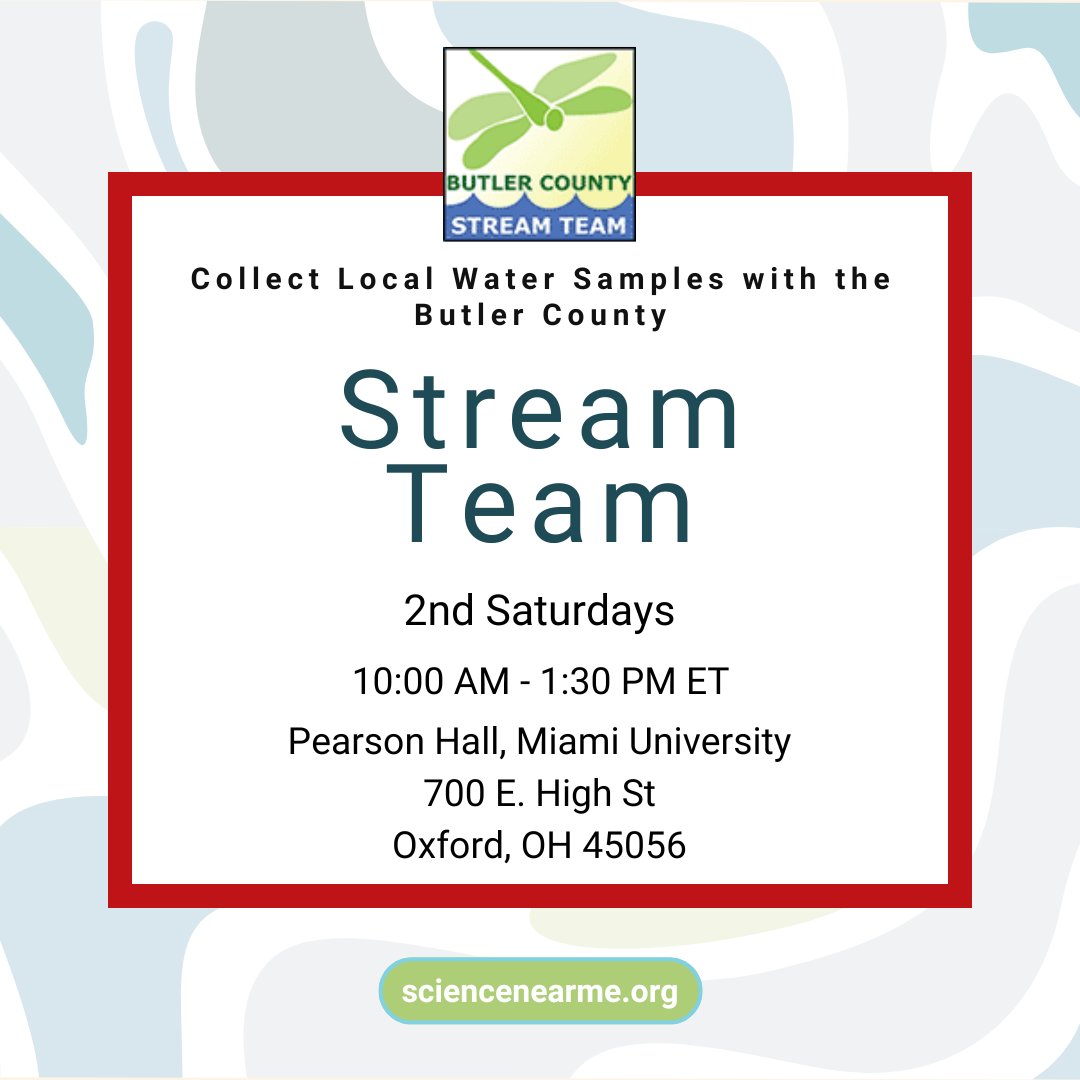 The Butler County Stream Team is a volunteer group that studies local water quality near Cincinnati, OH. Citizen scientists age 13+ are invited to volunteer or participate in other fun events. Find your next opportunity at the link in our bio. #ScienceNearMe #Science #STEM