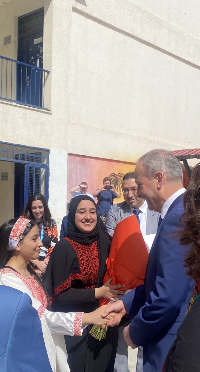At a time of immense suffering across the Middle East, inspiring to see the enthusiasm, commitment and talent of these Palestinian students. Having visited @UNRWA schools in the West Bank, Gaza and Jordan over the last 5 years, my admiration for their work only grows