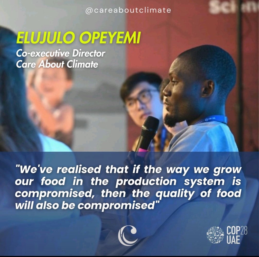 How do #agriculture, #nutrition and #policy intersect? At #COP28, our CO-ED @Env_Reform spoke on scalling up integrated actions to address #malnutrition and #climatechange as an #intersectional and #intergenerational dialogue. #CareAboutClimate #FoodSecurity
