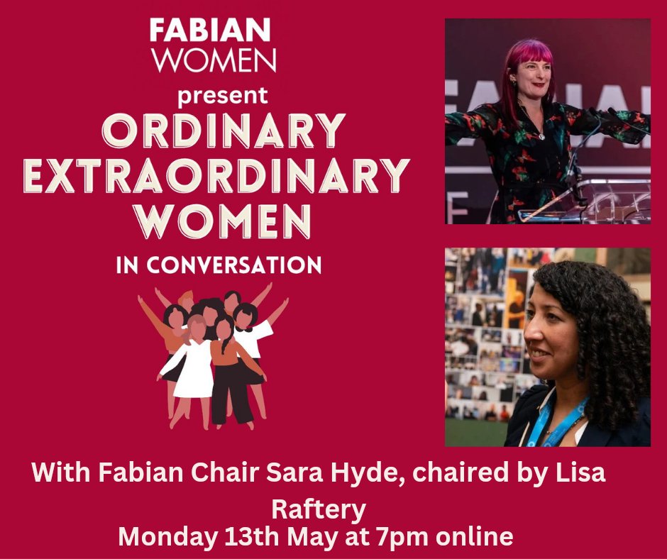 Fabian Women present the latest in the Ordinary Extraordinary Women series with <a href="/thefabians/">The Fabian Society</a> Chair <a href="/sarakhyde/">Sara Hyde</a> interviewed by <a href="/lisa_raftery/">Lisa Raftery</a>
Book here ⤵️👩‍💻 fabians-org-uk.zoom.us/meeting/regist…