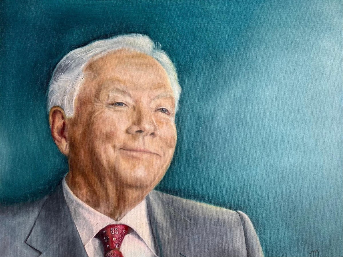I never worry about likeness when painting a portrait - I focus on character. I use video.  In this case I trawled through hours of archive footage to find the Gay Byrne that I remember.

'Gay' Oil on Canvas

I remain a work in progress.

 #irishartist #irishart #portraits