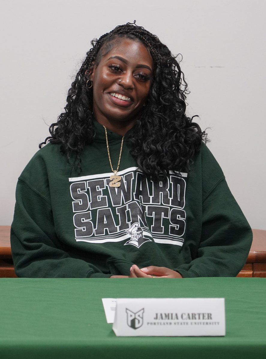 Congratulations to SCCC student-athlete Jamia Carter on continuing her academic and basketball journey at Portland State! Best of luck! @SewardWbb @sewardsaints #goodtobegreen #scccsaints #gosaints #studentsuccess #studentathlete #womensbasketball