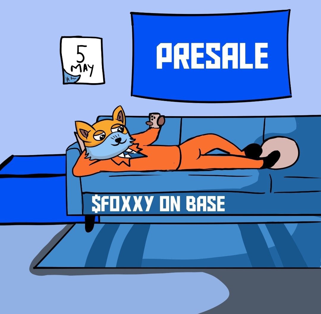 100K $FOXXY Token Ends in 10 Days -> RT and Follow : @FOXXYONBASE _________________________________ Presale starts 5th May Live on Uniswap on May 9th Listing price around 0.01 🚀