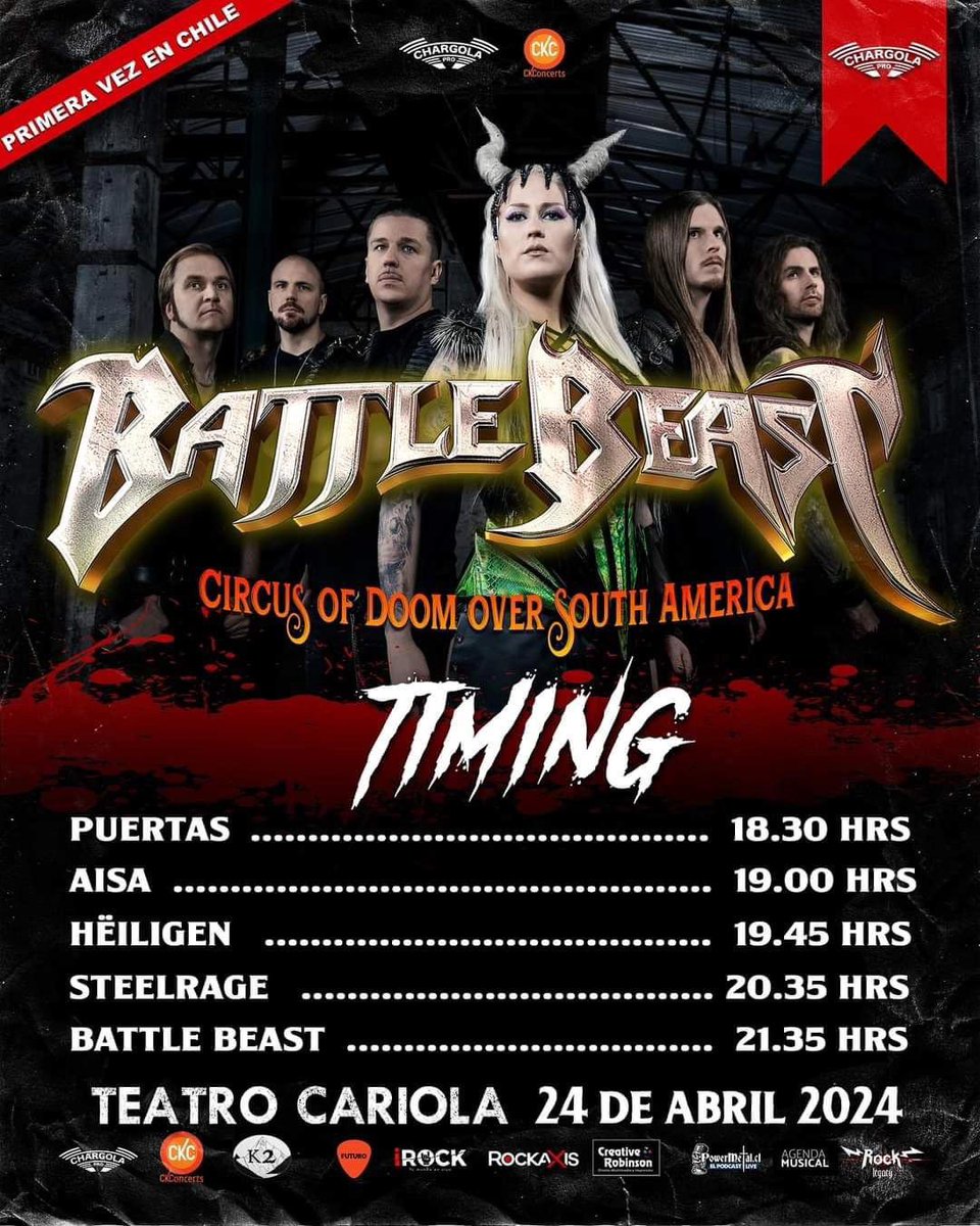 SteelRage's tweet photo. Llegó el día!!!! Hoy desde las 20:30 SteelRage abriendo el show de @BattleBeast en Chile!🇨🇱 
🔥🤘🏼🔥 https://t.co/1KMEtWngsN