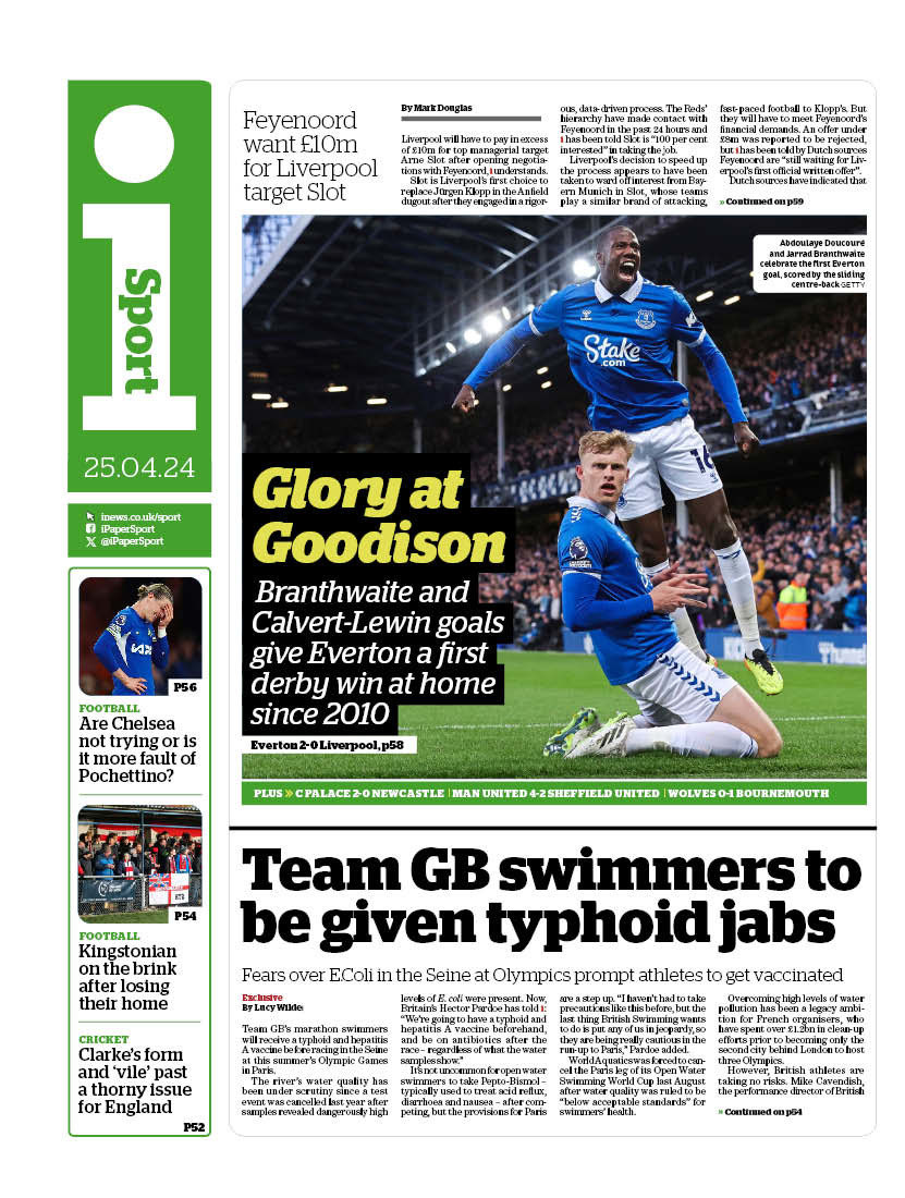 I SPORT: Glory at Goodison #TomorrowsPapersToday