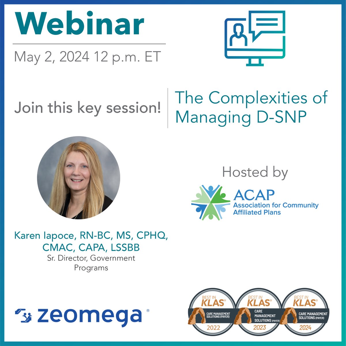 We’re a week away from our webinar on May 2 discussing the complexities of managing Dual Eligible Special Needs Plans (D-SNP) and how #Jiva can help support these programs with our Senior Director of Government Programs, Karen Iapoce. 💡 Register here: bit.ly/43ULajV