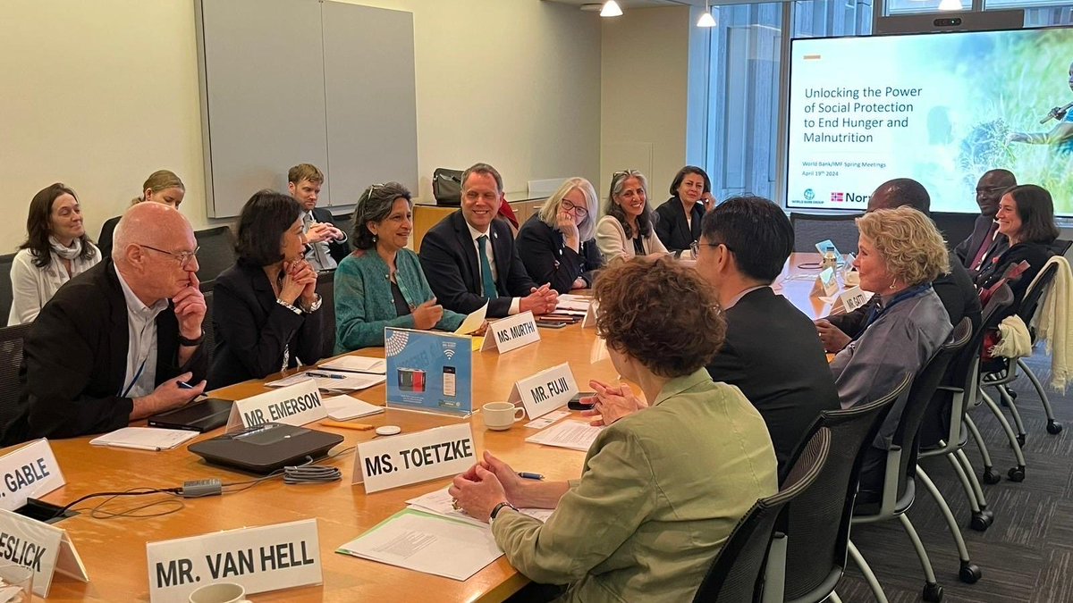 Unlocking the power of social protection is key to end hunger and #malnutrition. I extend my thanks to the Government of Norway @AnneBeathe_ and the @WorldBank Group for convening this event on the sidelines of  the #WBGMeetings.