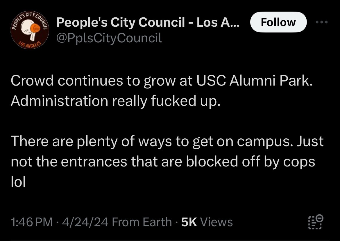 @USCDPS @uscprovost conduct an official investigation into the account below and to the founder of that account which is Mr. Corado. Hold Albert Jaragua Corado and members of that org accountable since this org is encouraging “ways to get on campus” 
@digitalurn @PplsCityCouncil