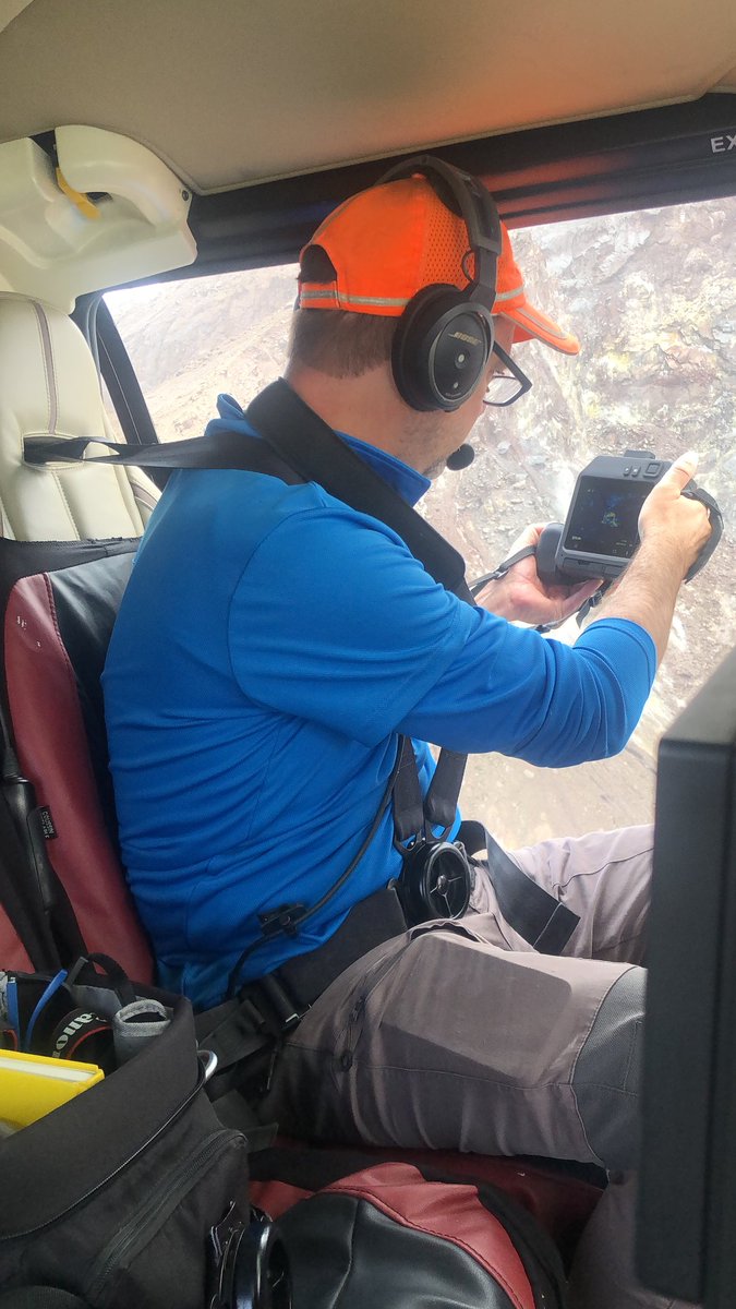 Dr. Stinton using a handheld thermal camera to acquire thermal images of fumaroles, from which temperatures will be calculated. 🌋 #MVO #SoufrièrehillsVolcano #ThermalImaging #VolcanicResearch #ScienceInTheField